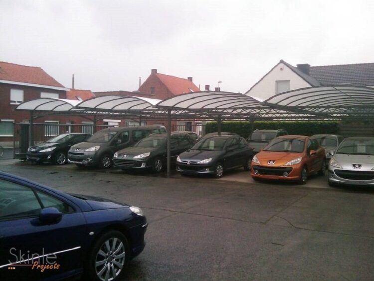 Skinle carport met dubbele boogdak type RD