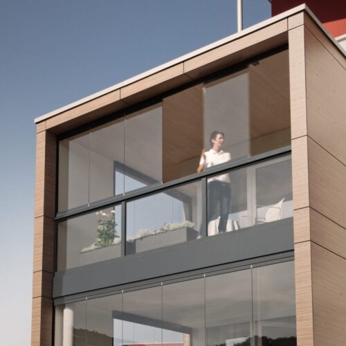 Solarlux schuifwand als balkonbeglazing