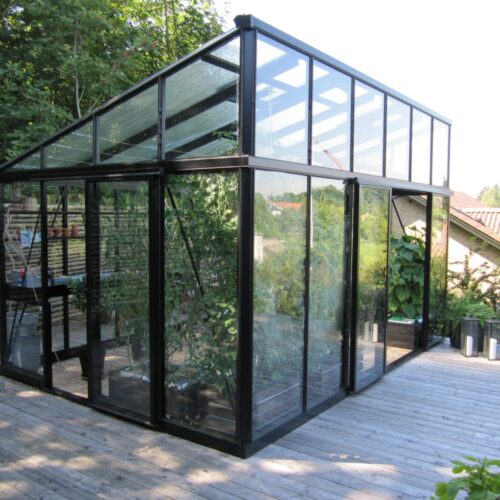 Vrijstaande serre - tuinkamper type Modern